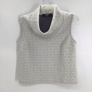 Cut25 by Yigal Azrouel Mock Neck Vest Top Casual Career Creme Size Medium